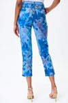 Joseph Ribkoff 232939 Light Blue/Multi Floral Print Reversible Slim Cropped Jeans