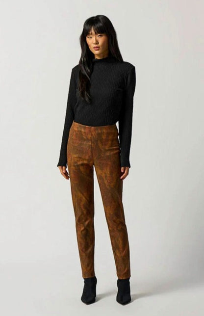 Joseph Ribkoff 233000 Brown/Multi Houndstooth Pull On Slim Ankle Pants