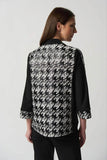 Joseph Ribkoff 233157 Black/White Textured Houndstooth Jacket