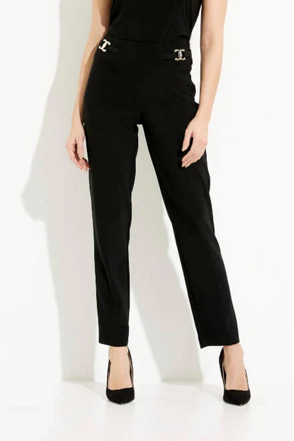 Joseph Ribkoff 233180 Buckle Detail Pull On Slim Straight Ankle Pants