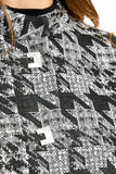 Joseph Ribkoff 233208 Black/White Houndstooth Jacquard Knit Jacket