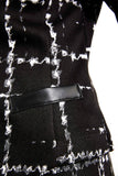 Joseph Ribkoff 233218 Black/Multi Plaid Faux Leather Trim Jacket