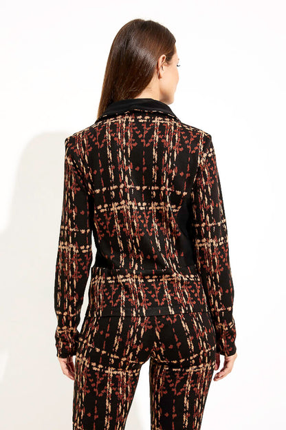 Joseph Ribkoff 233239 Black/Multi Plaid Zip-Up Jacket