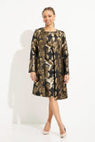 Joseph Ribkoff 233720 Black/Bronze Foiled Floral Print Jacket