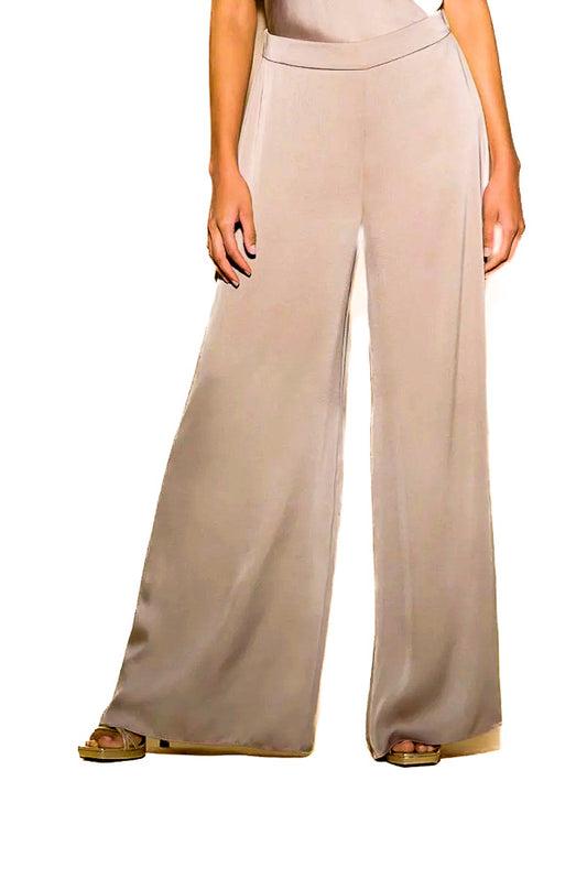 Joseph Ribkoff 233785 Latte Satin Pull On Wide Leg Pants