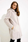 Joseph Ribkoff 233922 Mink Faux Fur Hooded Reversible Coat