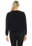 Joseph Ribkoff 234014 Black Pearl Accents 3/4 Sleeve Knit Sweater Top