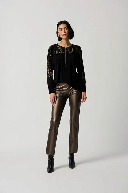 Joseph Ribkoff 234090 Black/Multi Baroque Tunic Top