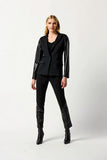 Joseph Ribkoff 234119 Black Faux Leather Blazer Jacket