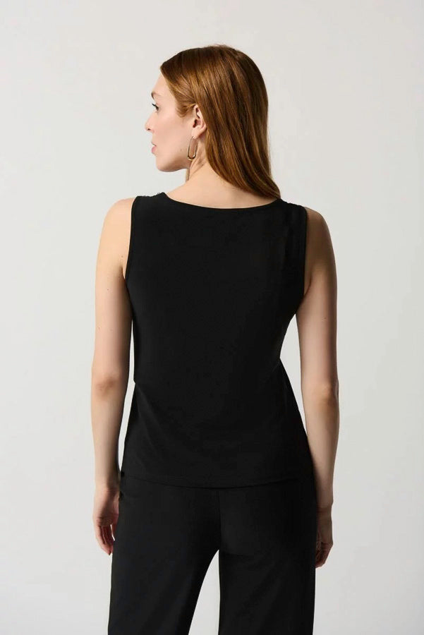 Joseph Ribkoff 234189 Black/Gold Sequined Longline Twin Set Jacket