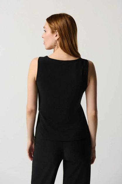Joseph Ribkoff 234189 Black/Gold Sequined Longline Twin Set Jacket