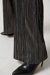 Joseph Ribkoff 234210 Dark Grey Metallic Crinkled Pleats Pull On Pants