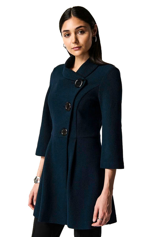 Joseph Ribkoff 234214 Navy/Black Peplum 3/4 Sleeve Coat Jacket