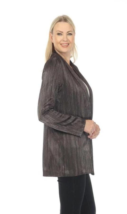 Joseph Ribkoff 234219 Dark Grey Metallic Textured Blazer Jacket