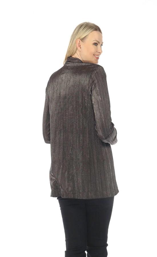 Joseph Ribkoff 234219 Dark Grey Metallic Textured Blazer Jacket