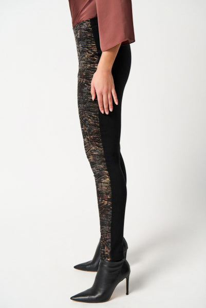 Joseph Ribkoff 234243 Black/Multi Animal Print Stretch Pull On Pants