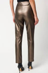Joseph Ribkoff 234257 Bronze Metallic Faux Leather Cropped Pants