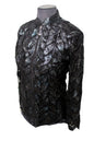 ABF Short Leaf Leather Jacket with Zipper 11910056