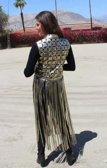 ABF Daisy Long Whip Vest with Stand-Up Collar 0728