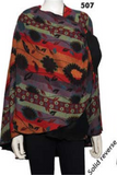 Cashmere Reversible Printed Buckle Cape Shawl