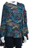 Cashmere Reversible Printed Buckle Cape Shawl