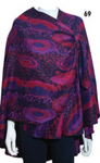 Cashmere Reversible Printed Buckle Cape Shawl