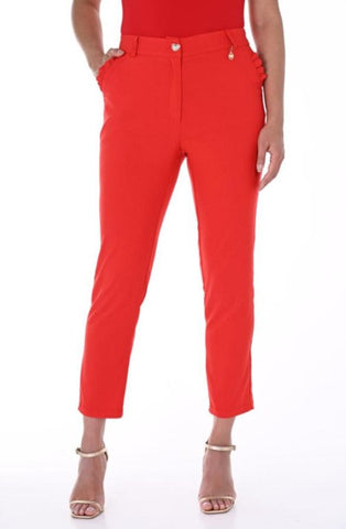 Frank Lyman 246475 Red Cropped Front Zip Pants