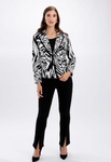 Frank Lyman 246367-1 White/Black Zebra Print Knit Jacket