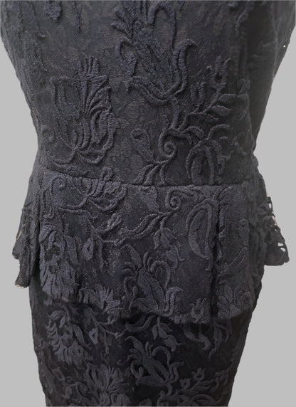 Adrianna Papell 041881790 Navy Peplum Cocktail Sleeveless Dress