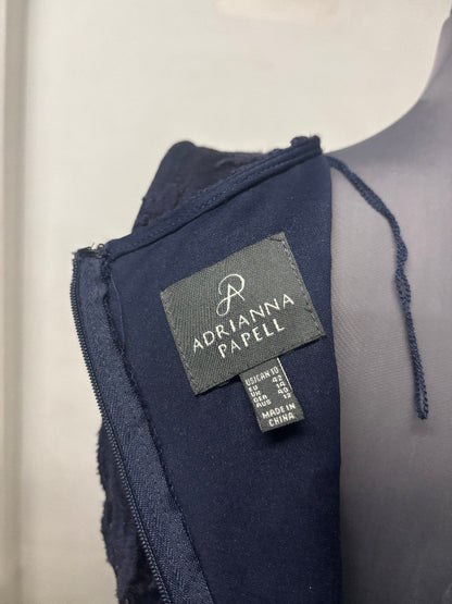 Adrianna Papell 041881790 Navy Peplum Cocktail Sleeveless Dress