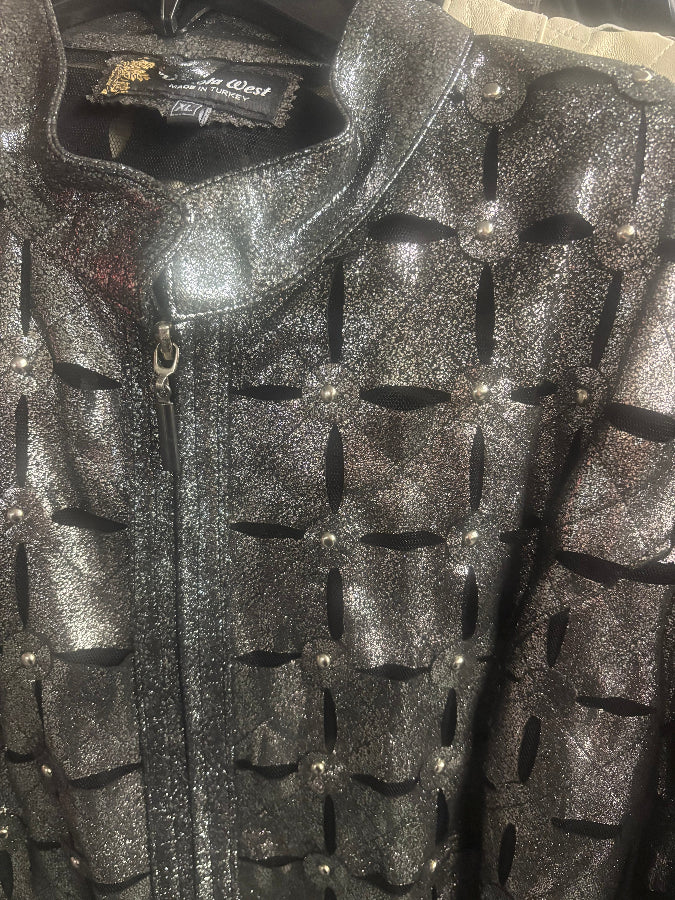 ABF 0924 Metal Studded Leather Jacket