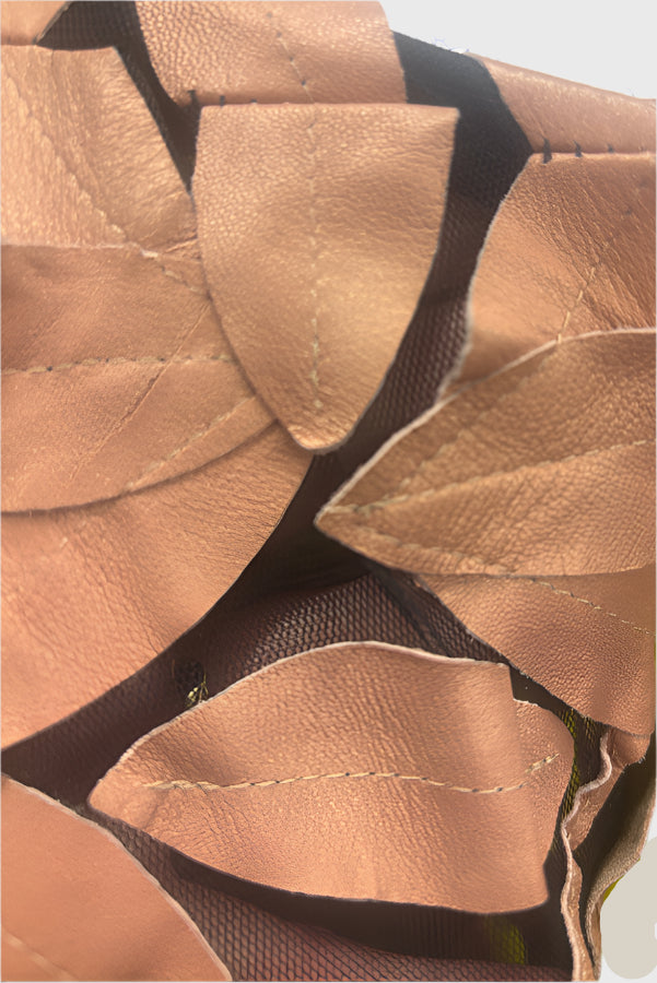 ABF Open Front Long Leather Leaf Vest 11910916