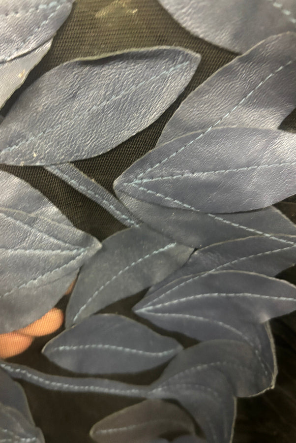 ABF Open Front Long Leather Leaf Vest 11910916