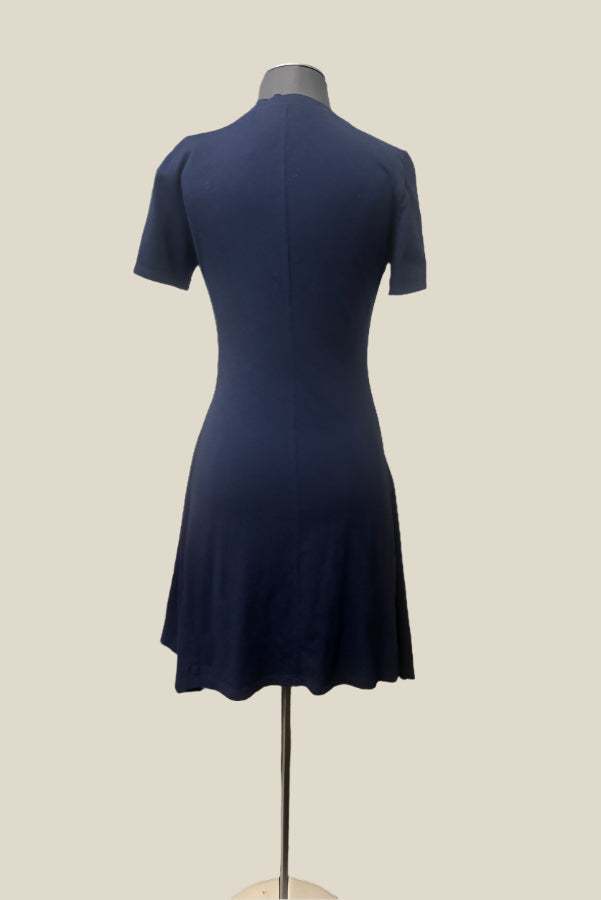 Johnny Was J37725-5 Navy Blue/Multi Floral Embroidered Handkerchief Dress