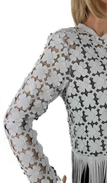 ABF 11911025 White Leather Whip Jacket without Collar