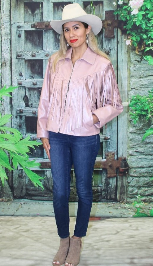 ABF Miranda Leather Jacket with Fringe 0916