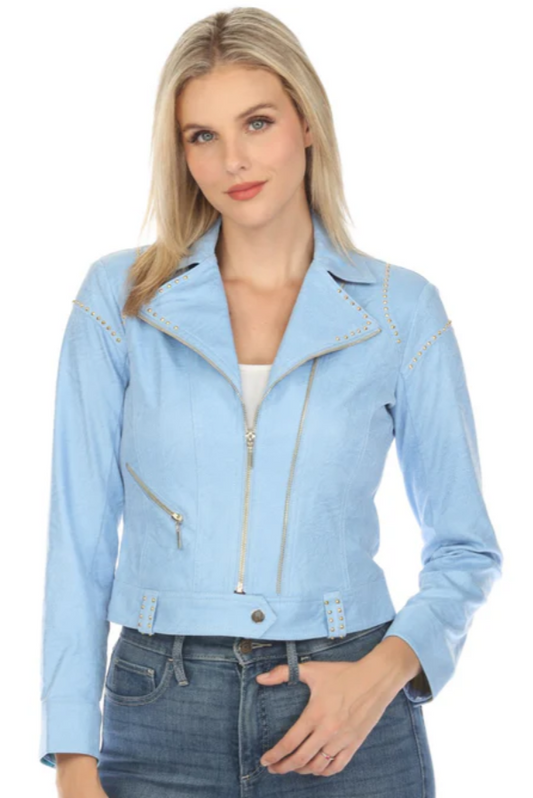 Insight BCJ8987 Pleather Jacket with Gold Studs