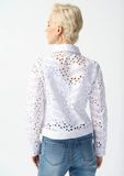 Joseph Ribkoff 242918 Vanilla Embroidered Jean Fitted Jacket