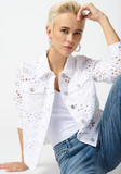 Joseph Ribkoff 242918 Vanilla Embroidered Jean Fitted Jacket