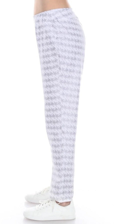 Neon Buddha 11803 Houndstooth Print Pull On Pants