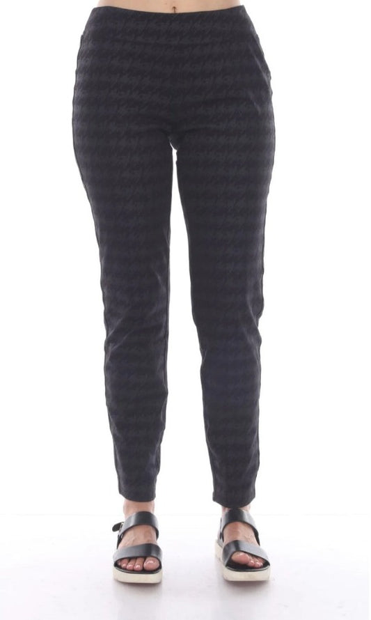 Neon Buddha 11803 Houndstooth Print Pull On Pants