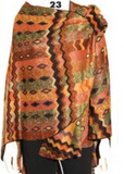 Cashmere Reversible Printed Buckle Cape Shawl