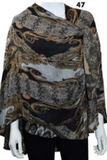 Cashmere Reversible Printed Buckle Cape Shawl