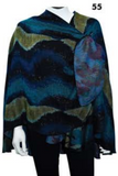 Cashmere Reversible Printed Buckle Cape Shawl