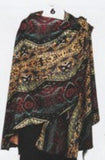 Cashmere Reversible Printed Buckle Cape Shawl