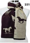 Cashmere Scarf-PSC 251 Brown/Tan Horse Print