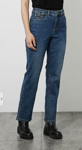 Joseph Ribkoff Denim Medium Blue Embellished Pocket Straight Jeans 223927