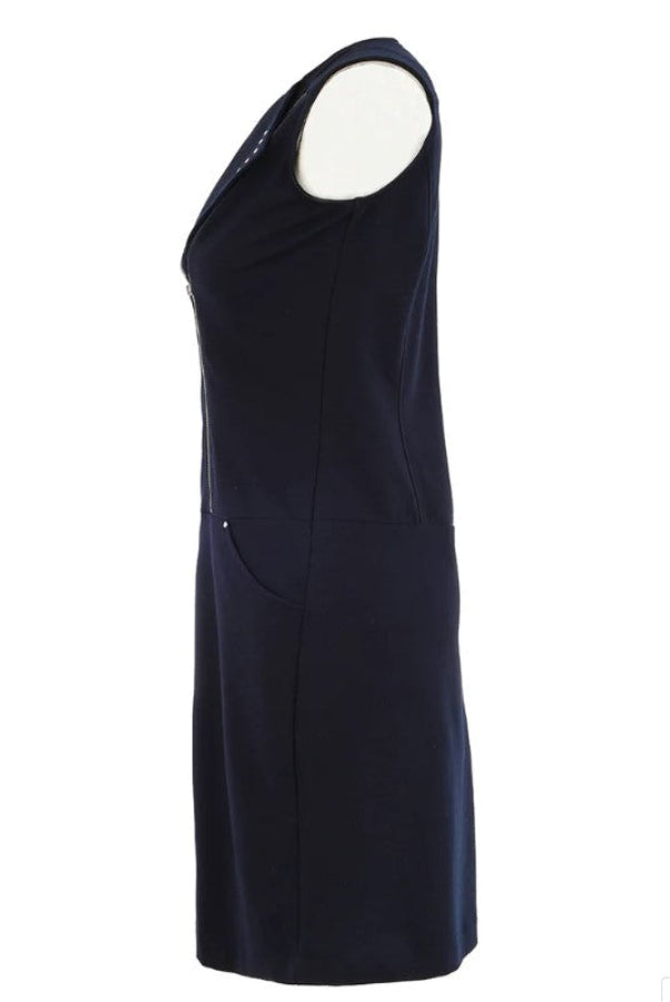 Dolcezza 25240 Studded Asymmetric Zip Sleeveless Dress