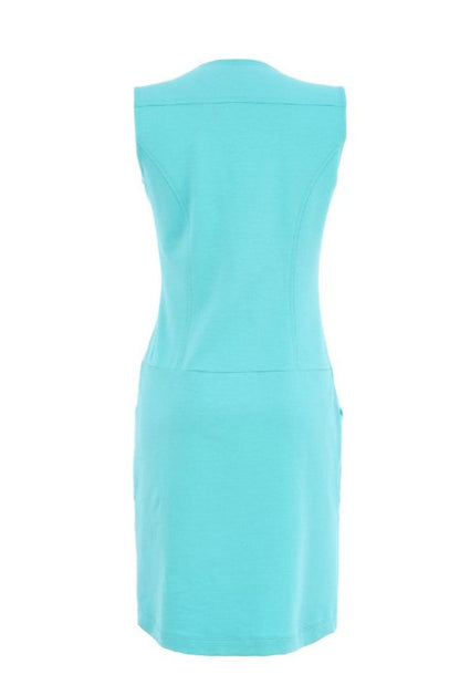 Dolcezza 25240 Studded Asymmetric Zip Sleeveless Dress