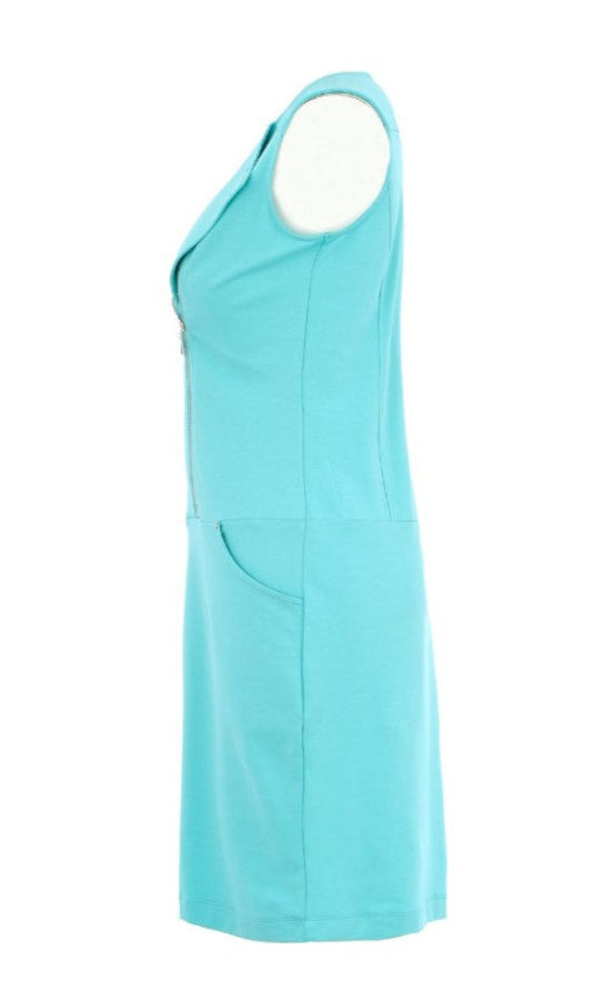 Dolcezza 25240 Studded Asymmetric Zip Sleeveless Dress
